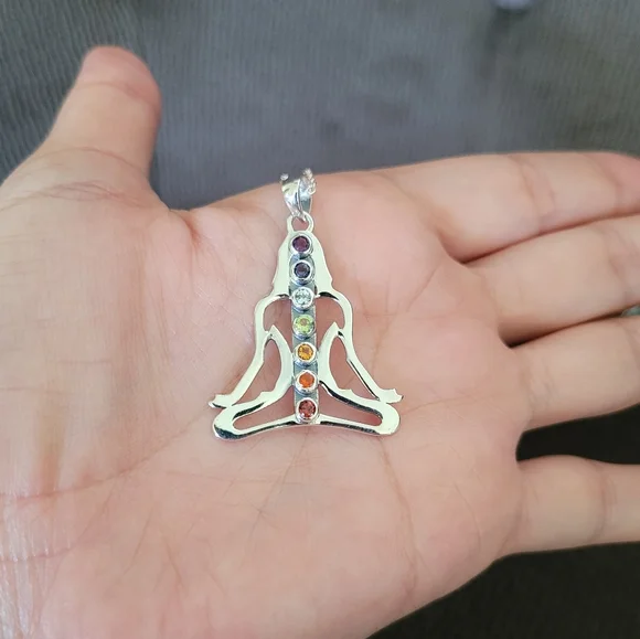 Shivam Meditating Woman🧘‍♀️ Pendant Necklace - NWT - Picture 3 of 16